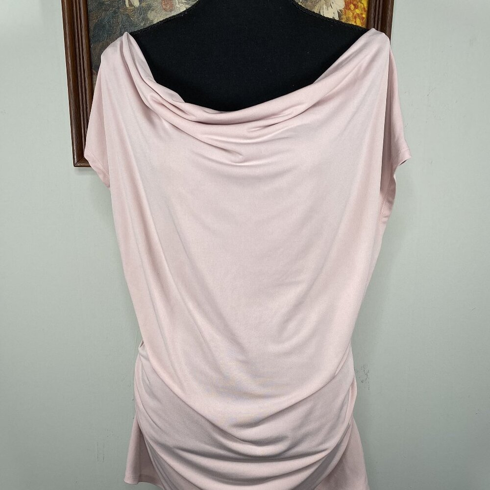 7th Avenue New York & Co Blouse Top Women's XL Cap Sleeve Pale Pink Casual